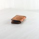 Handmade leather wallet with sun and moon engraving