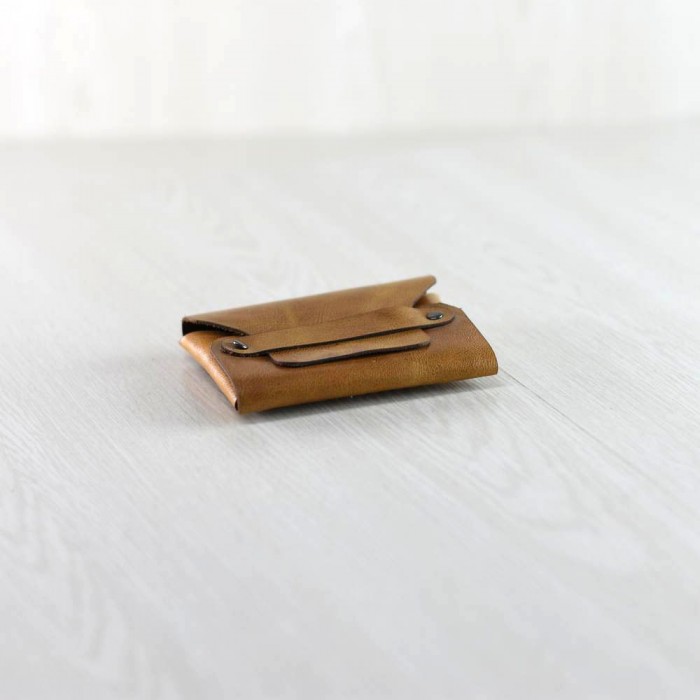 Handmade leather wallet in brown shade  