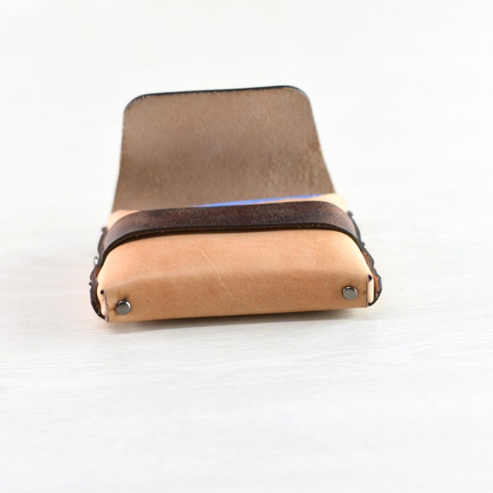 Handmade leather wallet with strap 