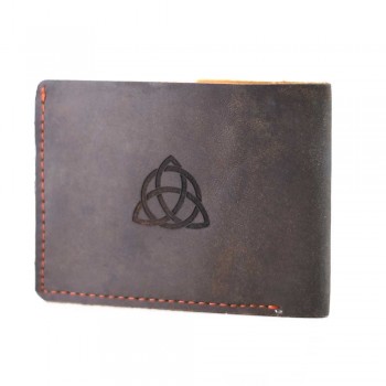 Handmade leather Celtic knot wallet