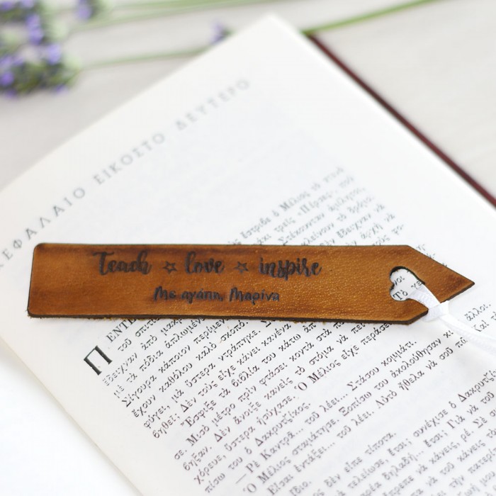 Leather bookmark with personal dedication gift for teacher-teacher 3
