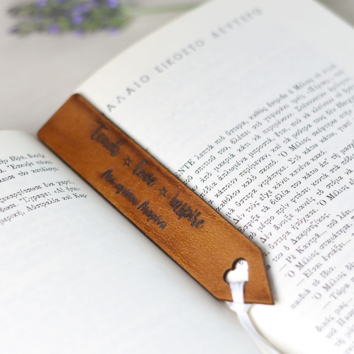 Leather bookmark with personal dedication gift for teacher-teacher 3
