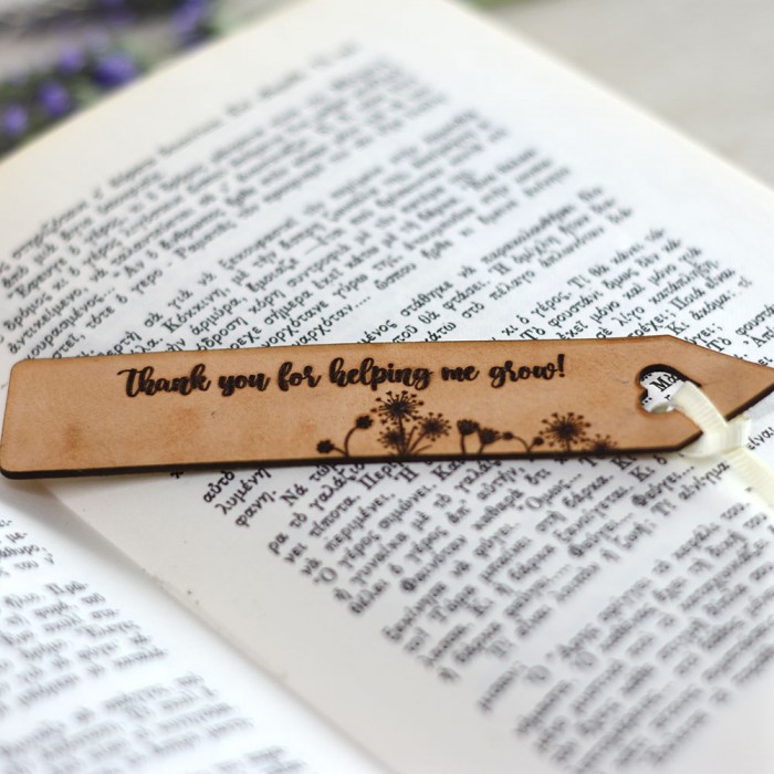 Leather bookmark personalized gift for teacher 1
