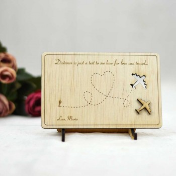 Wooden gift card for couples - DISTANCE