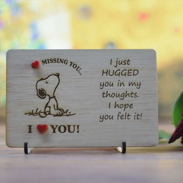 Wooden card gift for couples - SNOOPY