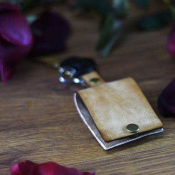 Leather keychain with your photo 