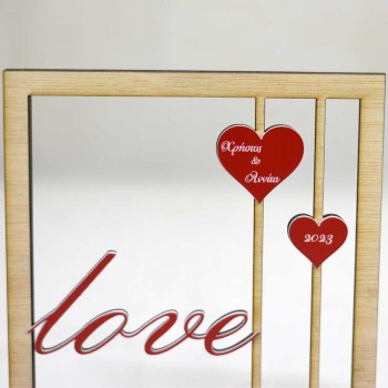 Wooden decorative stand Love personalized gift for couples