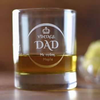 Whiskey glass with personal dedication Vintage 