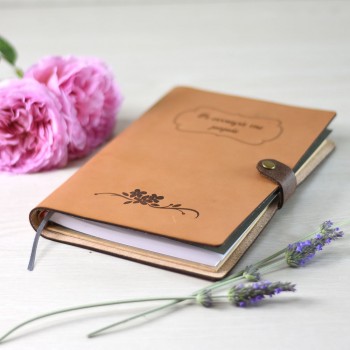 Leather bound notebook-notebook with dedication 