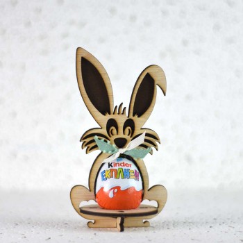 Wooden rabbit egg stand for boy