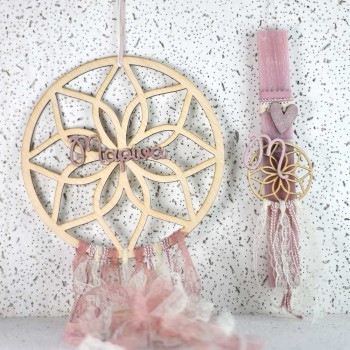 Gift set with easter dream candle and dreamcatcher decorative