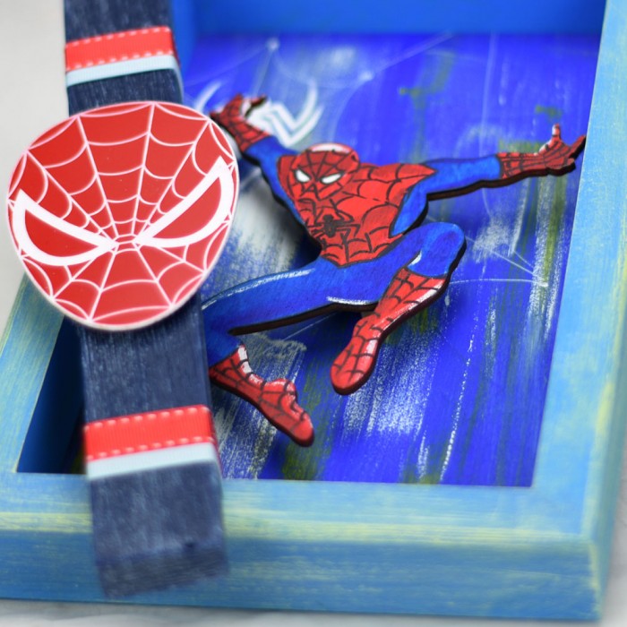 Easter set with candle and 3d painting with Spiderman