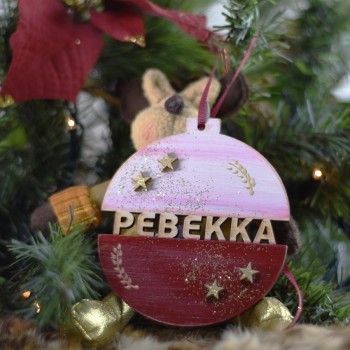 Wooden Christmas Ornament with name Classic (FeMale) 