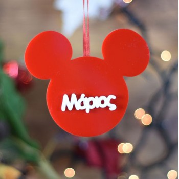 Mickey Christmas ornament with name 
