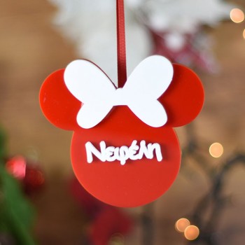Minnie Christmas ornament with name 