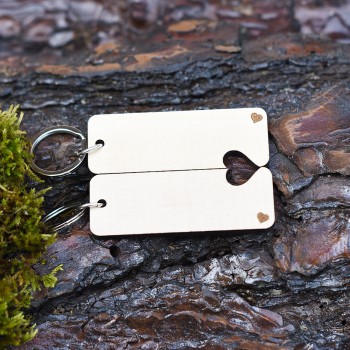 Custom set of wooden keychains 