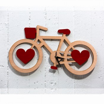 Wooden clock bicycle