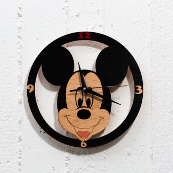 Wooden clock Mickey