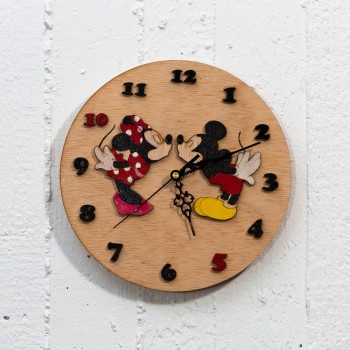 Wooden clock Mickey&Minnie