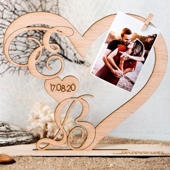 Wooden decorative heart gift for couples 