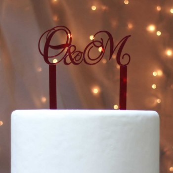 Wedding cake topper with your initials
